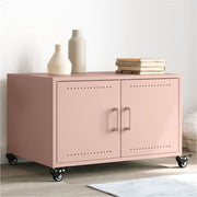 Salontafel 68x50x43,5 cm staal roze