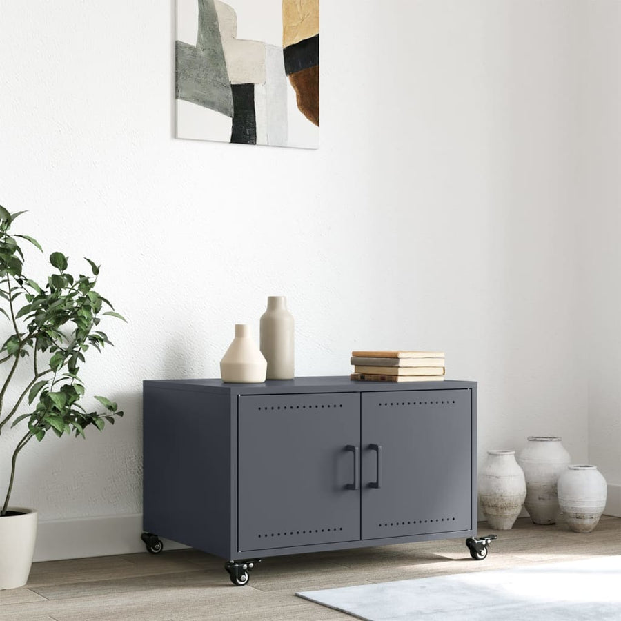 Salontafel 68x50x43,5 cm koudgewalst staal antracietkleurig