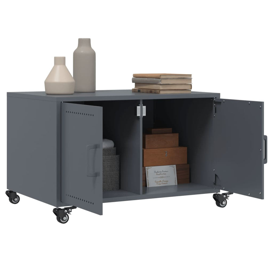 Salontafel 68x50x43,5 cm koudgewalst staal antracietkleurig