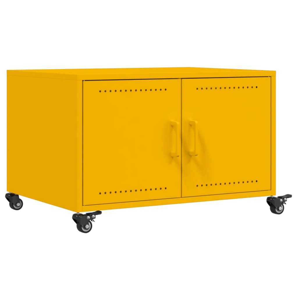Salontafel 68x50x43,5 cm koudgewalst staal mosterdgeel
