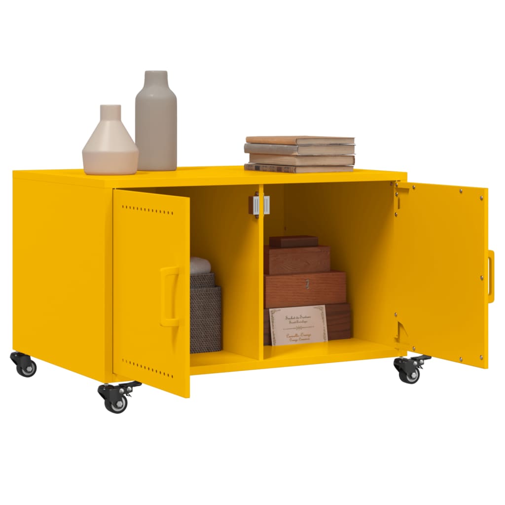 Salontafel 68x50x43,5 cm koudgewalst staal mosterdgeel