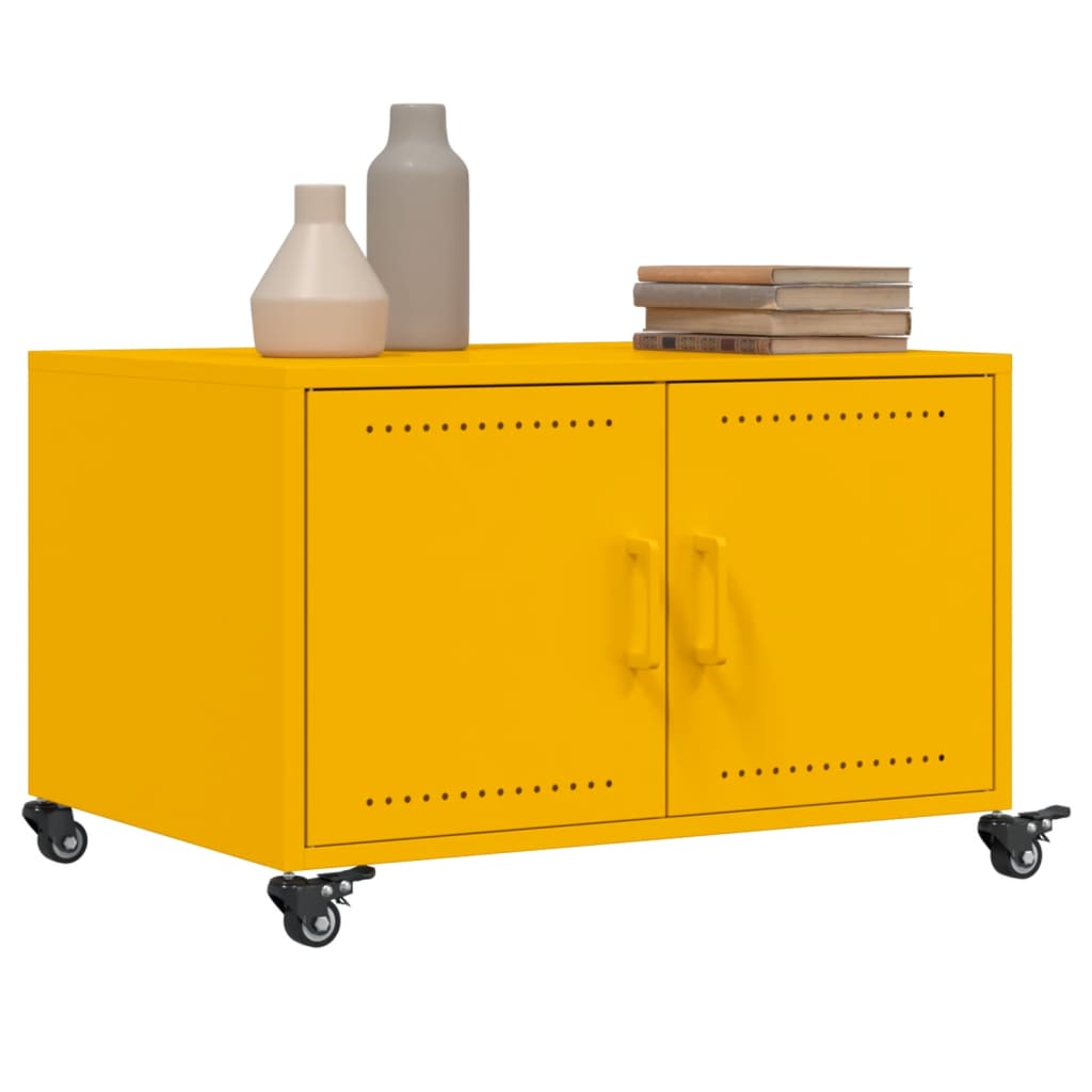 Salontafel 68x50x43,5 cm koudgewalst staal mosterdgeel