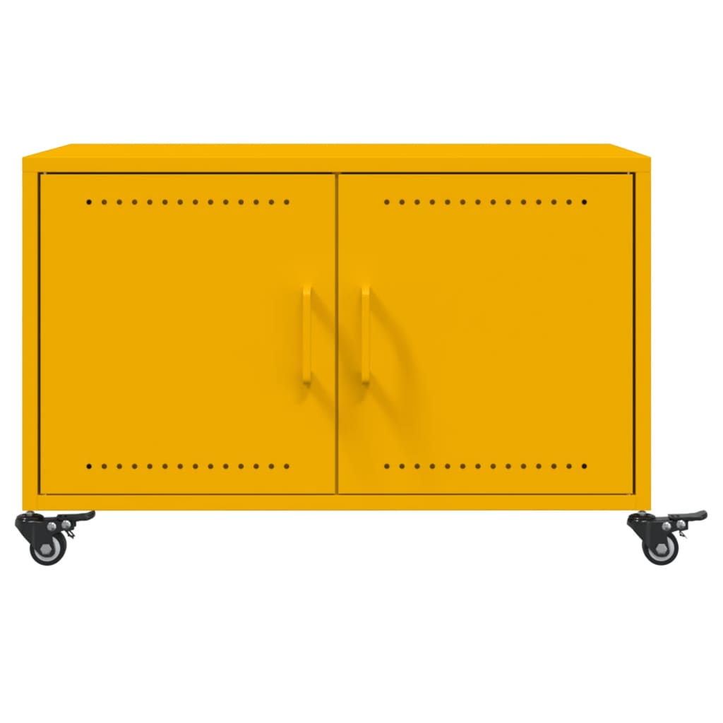 Salontafel 68x50x43,5 cm koudgewalst staal mosterdgeel
