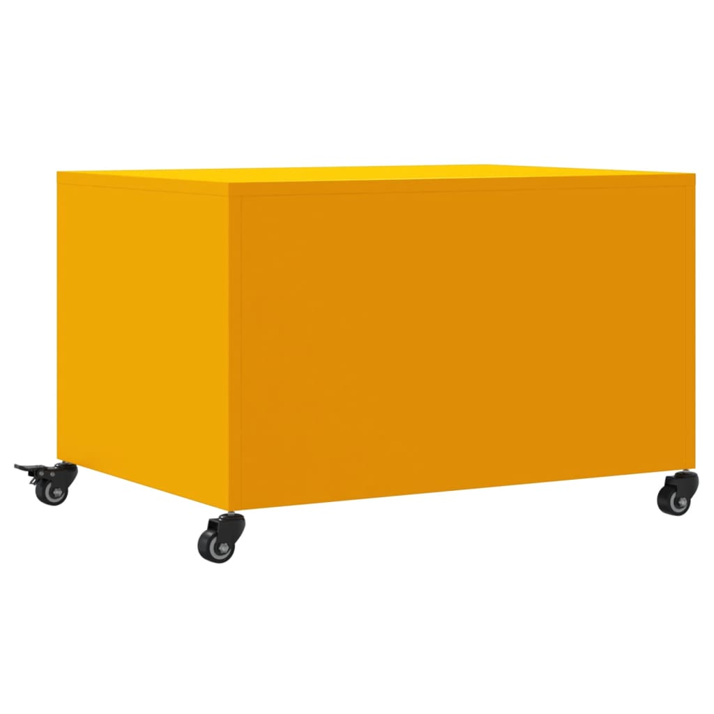 Salontafel 68x50x43,5 cm koudgewalst staal mosterdgeel