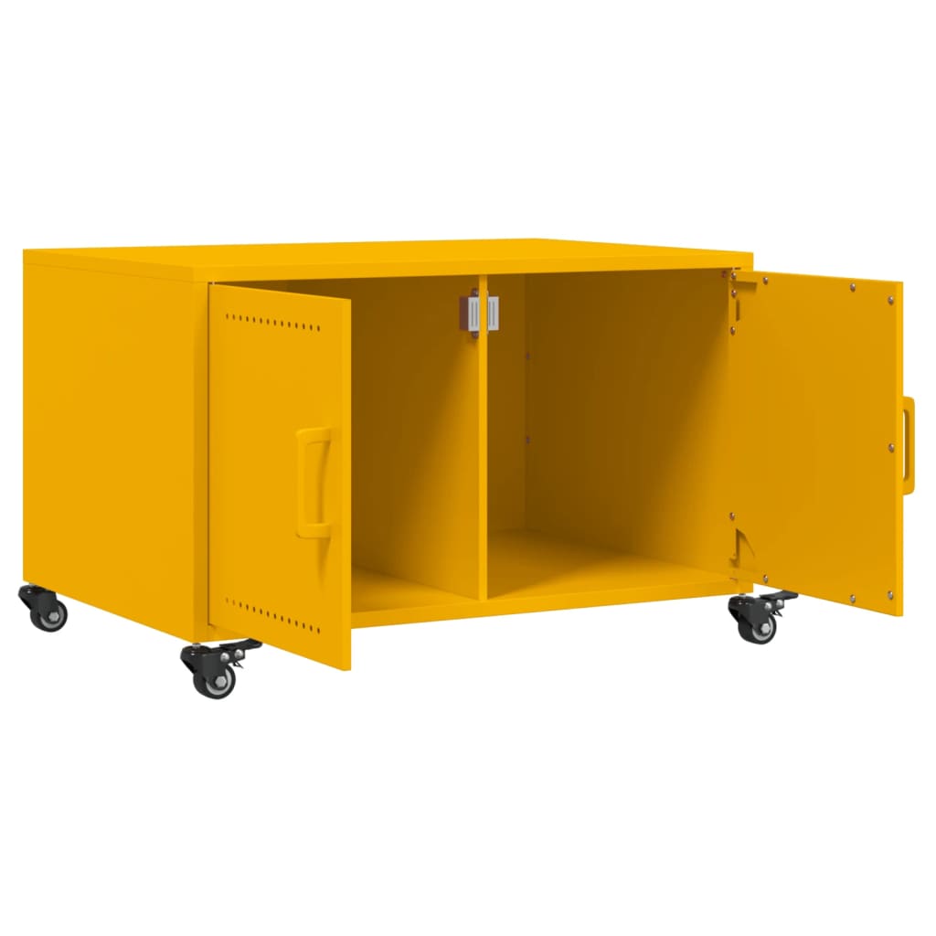 Salontafel 68x50x43,5 cm koudgewalst staal mosterdgeel