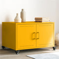 Salontafel 68x50x43,5 cm staal mosterdgeel
