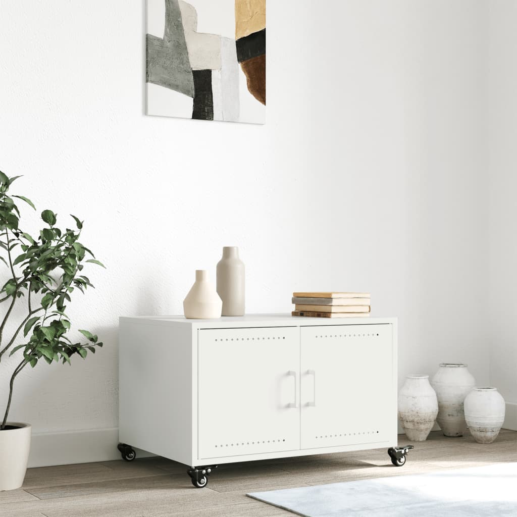 Salontafel 68x50x43,5 cm koudgewalst staal wit