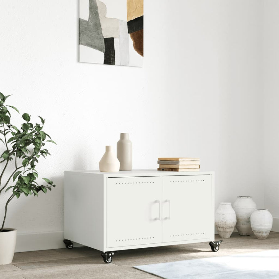 Salontafel 68x50x43,5 cm koudgewalst staal wit