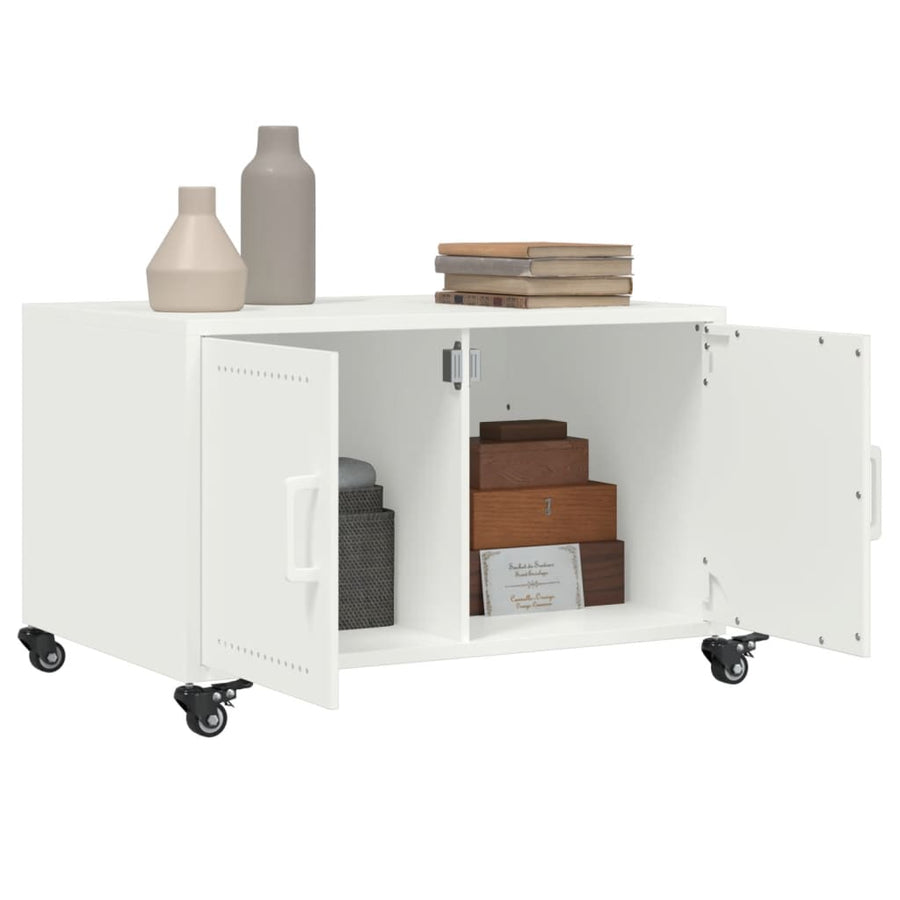 Salontafel 68x50x43,5 cm koudgewalst staal wit