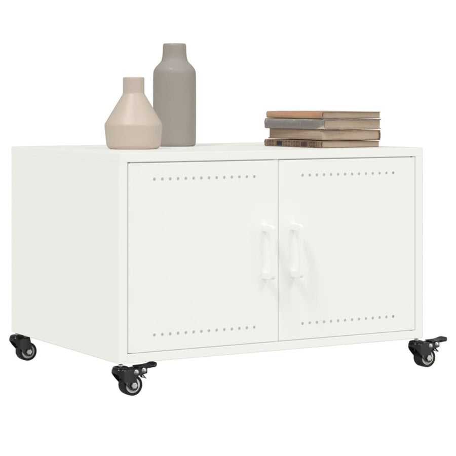 Salontafel 68x50x43,5 cm koudgewalst staal wit