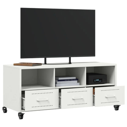 Tv-meubel 100,5x39x43,5 cm koudgewalst staal wit