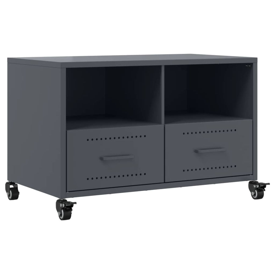 Tv-meubel 68x39x43,5 cm koudgewalst staal antracietkleurig