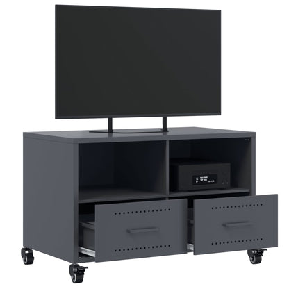 Tv-meubel 68x39x43,5 cm koudgewalst staal antracietkleurig