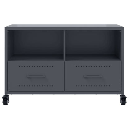 Tv-meubel 68x39x43,5 cm koudgewalst staal antracietkleurig
