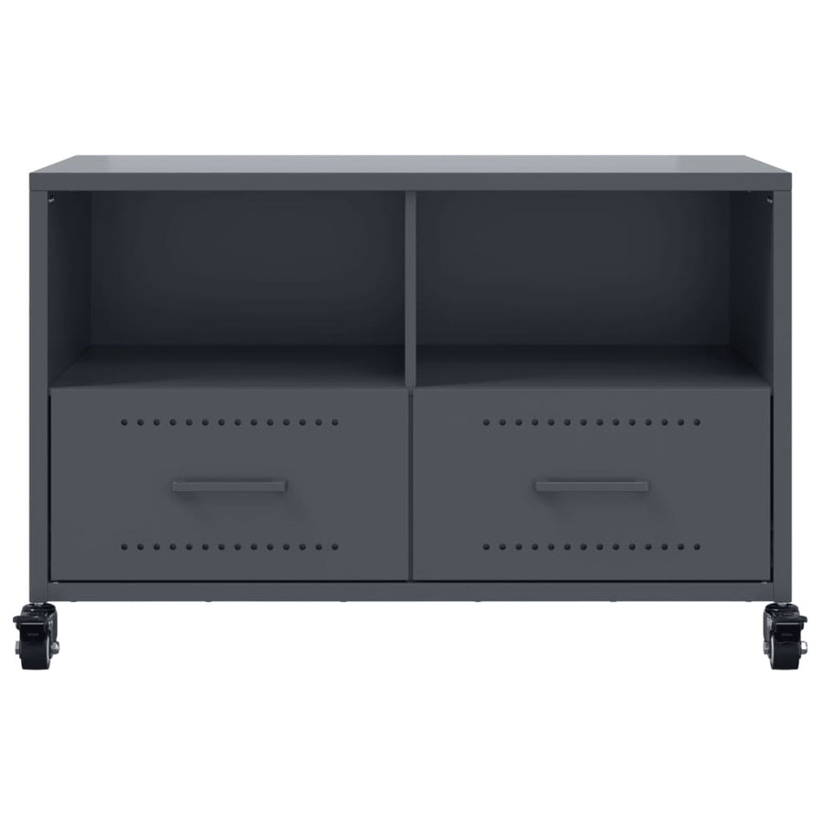 Tv-meubel 68x39x43,5 cm koudgewalst staal antracietkleurig