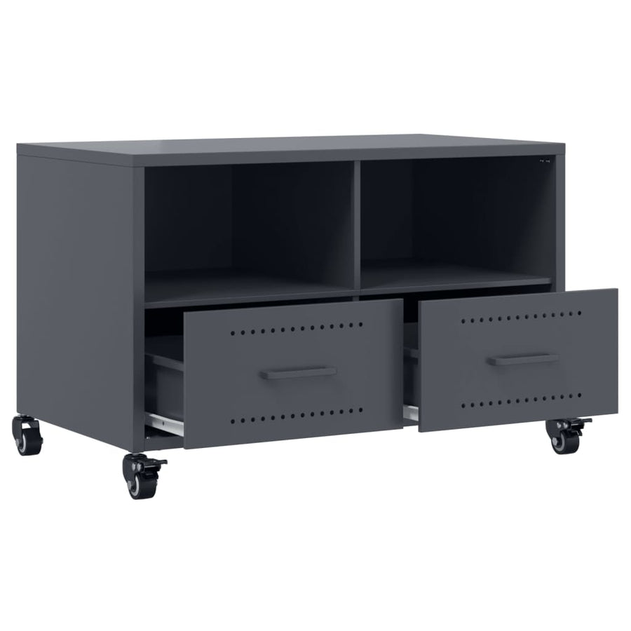 Tv-meubel 68x39x43,5 cm koudgewalst staal antracietkleurig