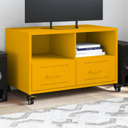 Tv-meubel 68x39x43,5 cm staal mosterdgeel
