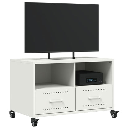 Tv-meubel 68x39x43,5 cm koudgewalst staal wit