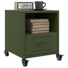 Bedside tables 2 pcs 36x39x43.5 cm steel olive green