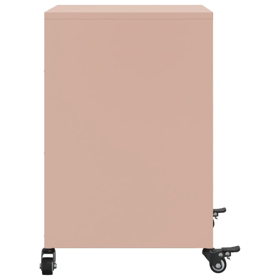 Nachtkastjes 2 st 36x39x59 cm staal roze