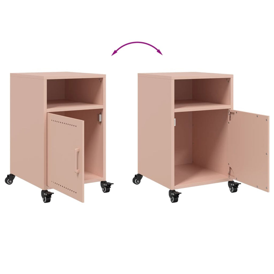 Nachtkastjes 2 st 36x39x59 cm staal roze