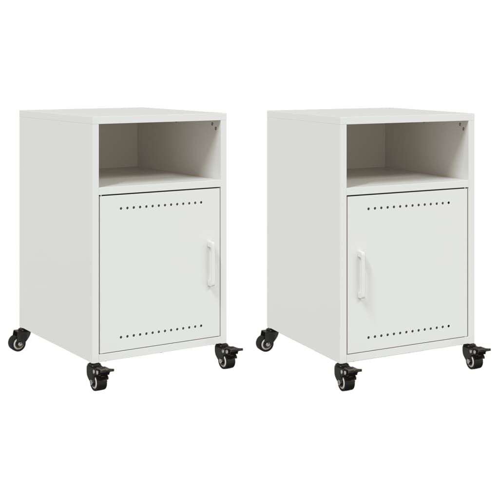 Nachtkastjes 2 st 36x39x59 cm staal wit