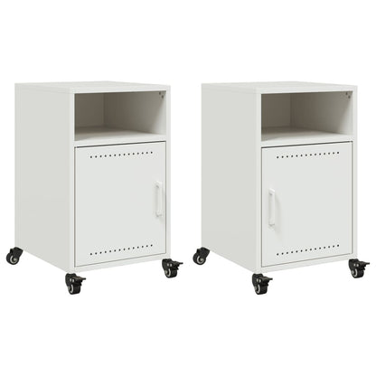 Nachtkastjes 2 st 36x39x59 cm staal wit