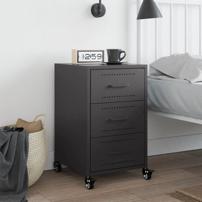 Nachtkastje 36x39x59 cm staal zwart