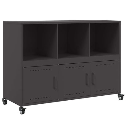 Dressoir 100,5x39x72 cm staal zwart