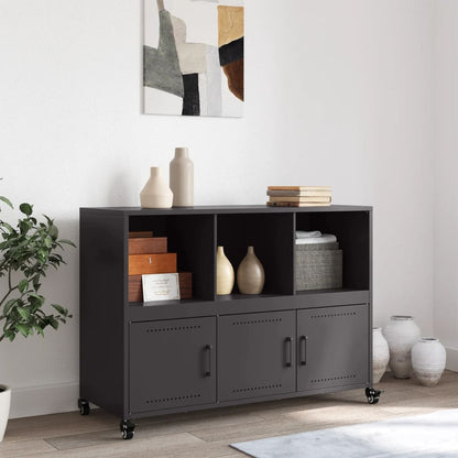 Dressoir 100,5x39x72 cm staal zwart