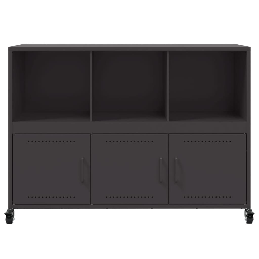 Dressoir 100,5x39x72 cm staal zwart