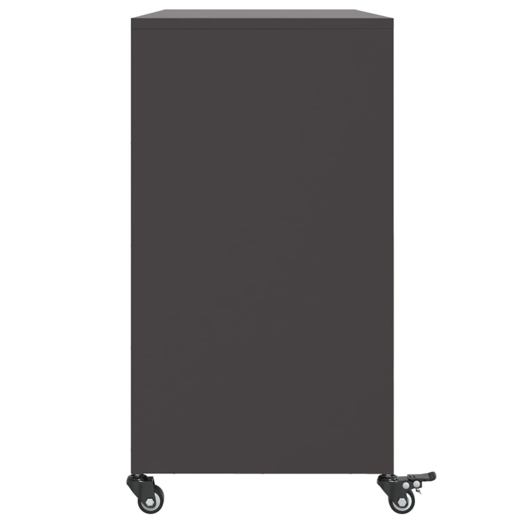 Dressoir 100,5x39x72 cm staal zwart