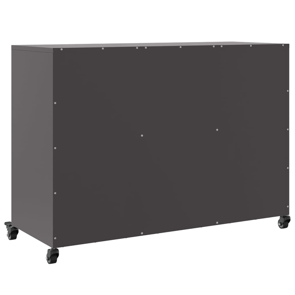 Dressoir 100,5x39x72 cm staal zwart