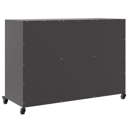 Dressoir 100,5x39x72 cm staal zwart
