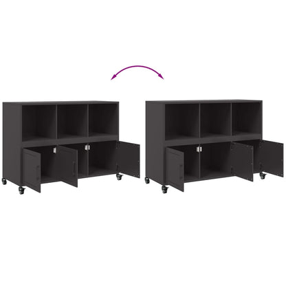 Dressoir 100,5x39x72 cm staal zwart