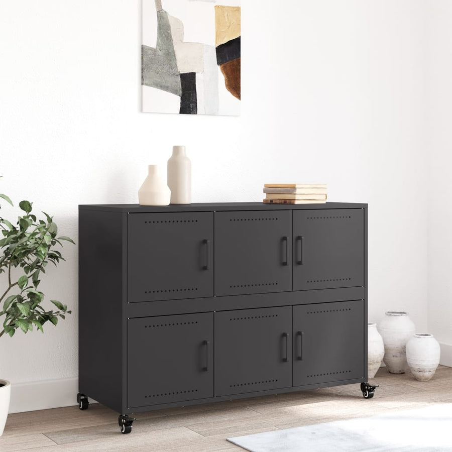 Dressoir 100,5X39X72 Cm Staal Zwart