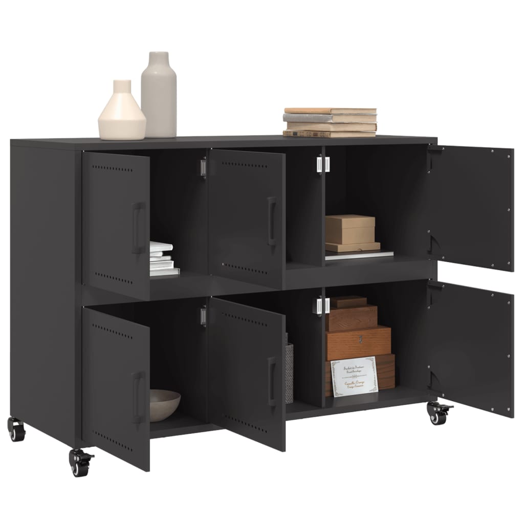 Dressoir 100,5X39X72 Cm Staal Zwart