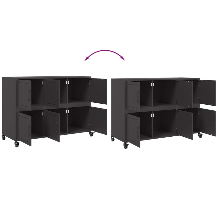 Dressoir 100,5X39X72 Cm Staal Zwart