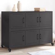 Dressoir 100,5x39x72 cm staal zwart