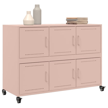 Dressoir 100,5x39x72 cm koudgewalst staal roze