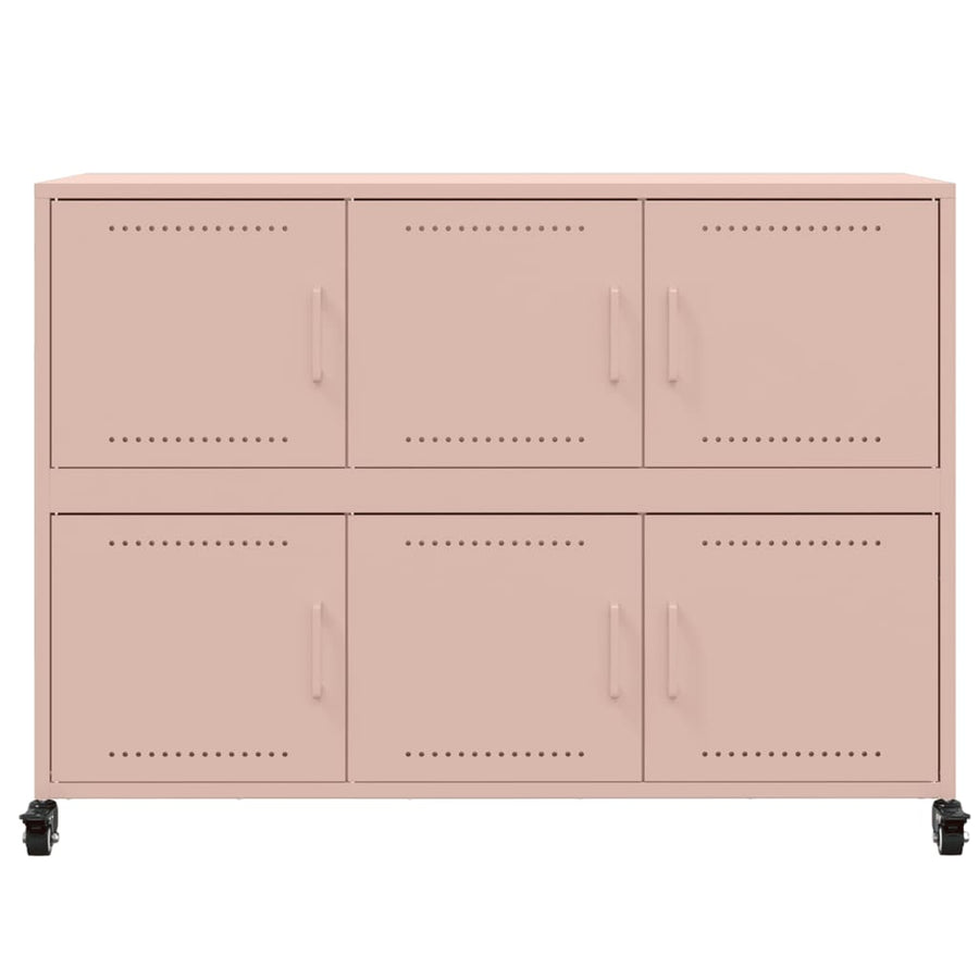 Dressoir 100,5x39x72 cm koudgewalst staal roze