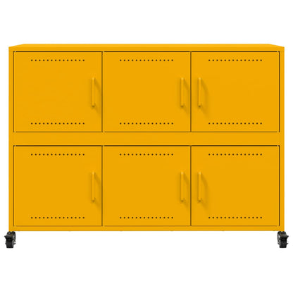 Dressoir 100,5x39x72 cm koudgewalst staal mosterdgeel