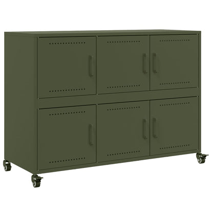 Dressoir 100,5X39X72 Cm Staal Olijf Groen
