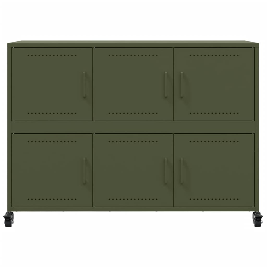 Dressoir 100,5X39X72 Cm Staal Olijf Groen