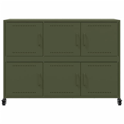 Dressoir 100,5X39X72 Cm Staal Olijf Groen
