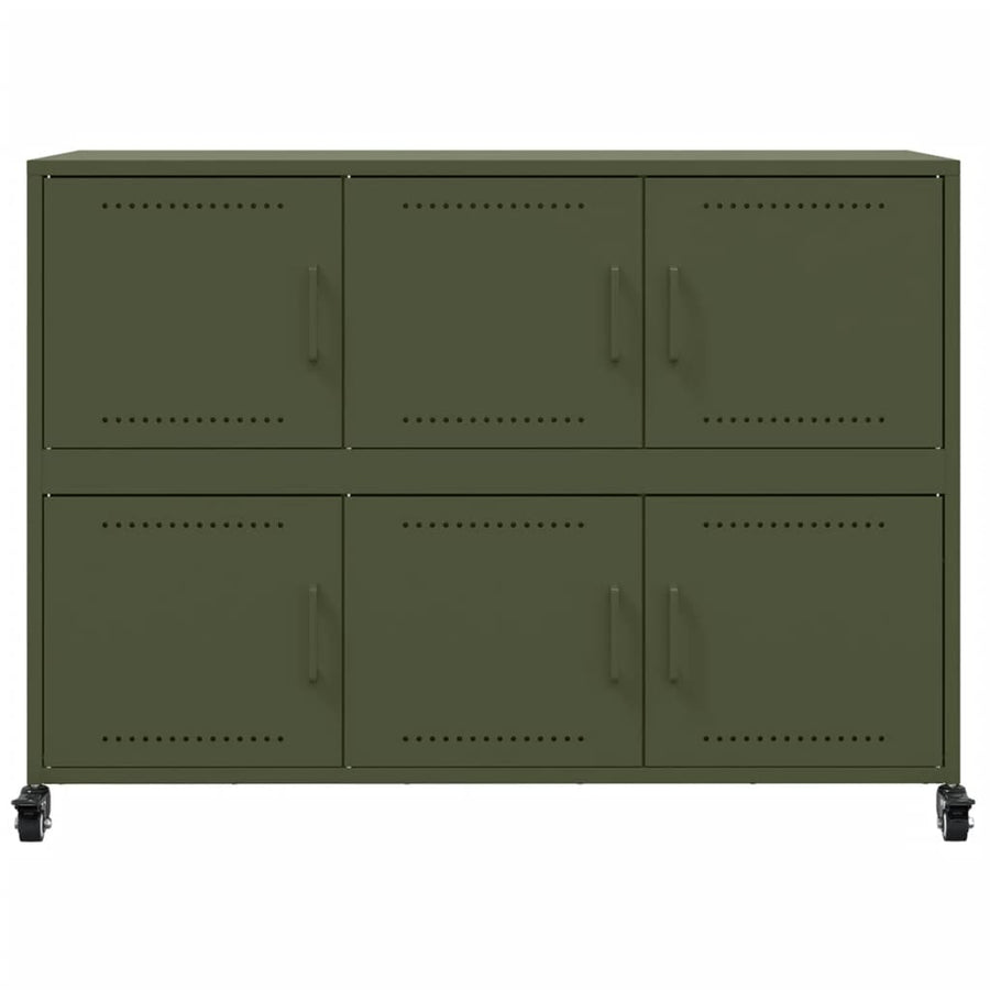 Dressoir 100,5X39X72 Cm Staal Olijf Groen