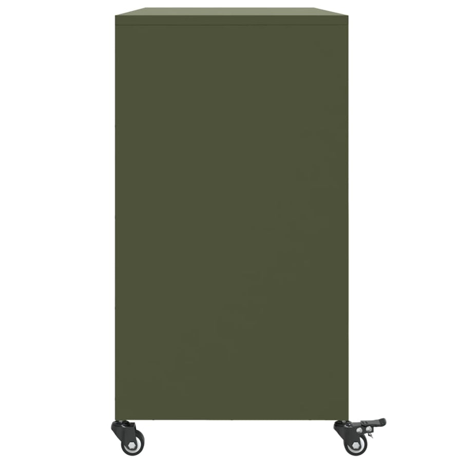 Dressoir 100,5X39X72 Cm Staal Olijf Groen