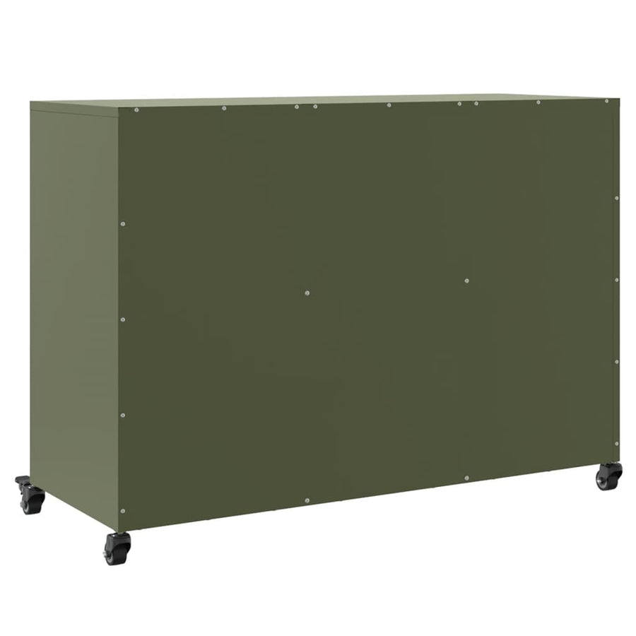 Dressoir 100,5X39X72 Cm Staal Olijf Groen