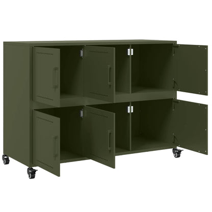 Dressoir 100,5X39X72 Cm Staal Olijf Groen