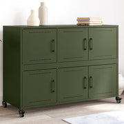 Dressoir 100,5x39x72 cm staal olijf groen